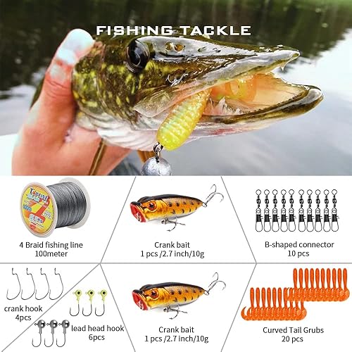 Miniatura 3 de Telescopic Fishing Rod and Reel Combos, Carbon Fiber Fishing Rod with Stainless Steel Baitcasting Reel, Portable Fishing Pole Reel Combo for Travel