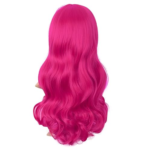 Miniatura 9 de MapofBeauty 22 pulgadas21.7 in moda larga fibra sintética pelo rizado parte media Cosplay peluca (naranja dorado)