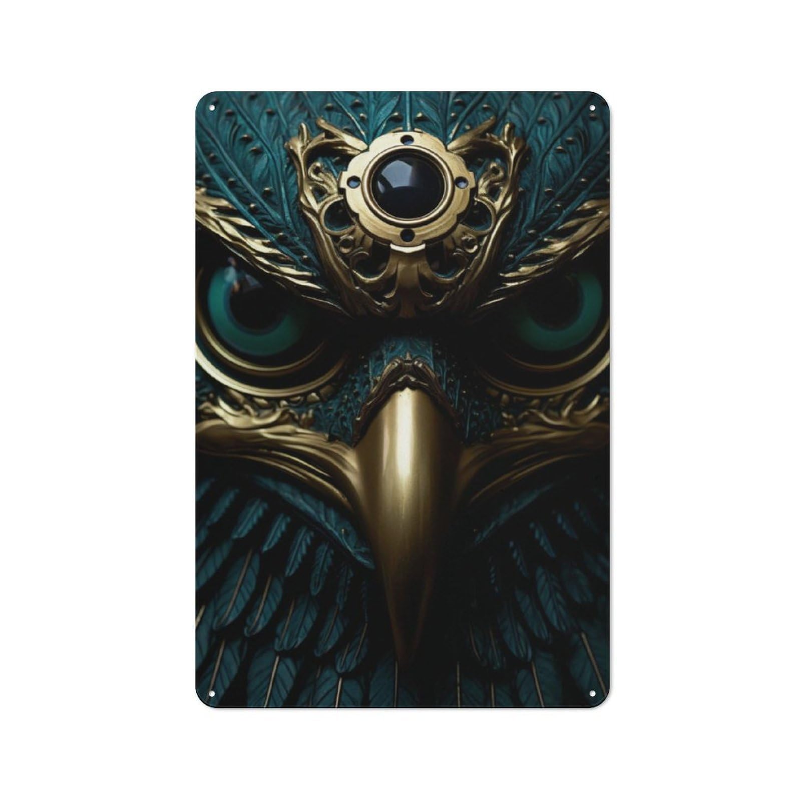 Junmoney The Steampunk Eagle Retro Metal Wall Sign 30X20cm With For Garage Wall, Suited To Garage Decor Collectors