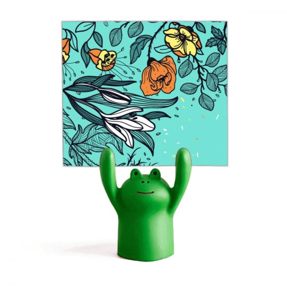 Art moderne stand mémo grenouille dessin animé et fleurs de lys