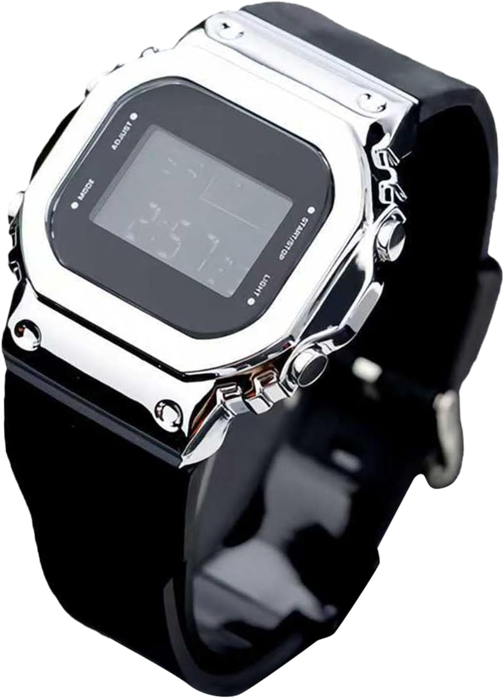 Gosasa Fashion Sports Unisex Watches Digital Display Square Week Date Multifunction TPU Strap Quartz Waterproof Casual Wrist Watch