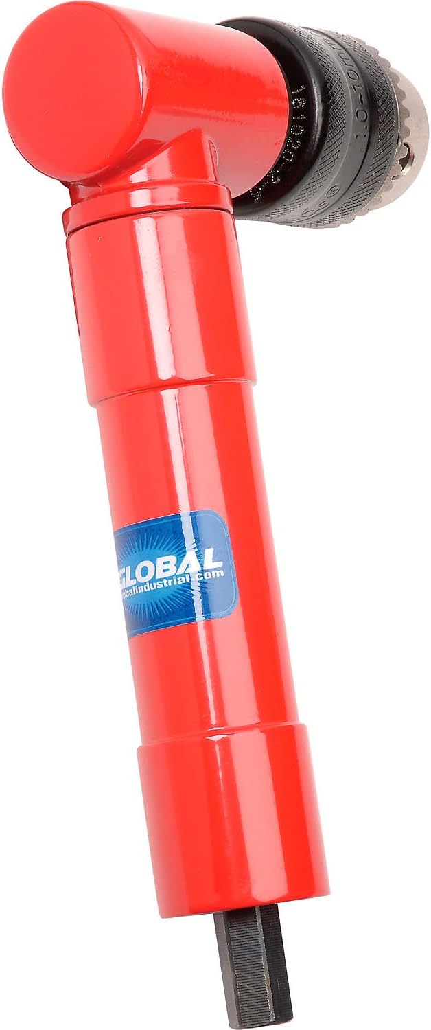 Global Industrial 90 Degree Angle Head Drill Attachment, 1/16" - 3/8" Chuck Capacity