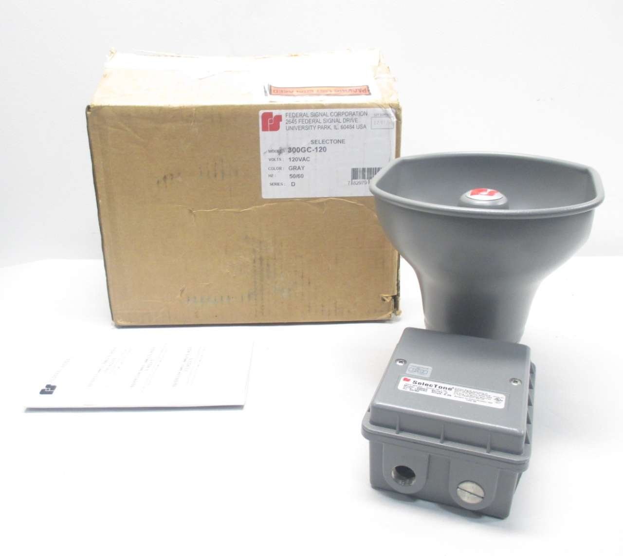 Signaling Device, 120VAC, 0.27 AC, Gray