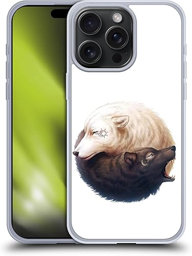 Head Case Designs Officially Licensed Jonas JoJoesArt Jödicke Yin Yang Wolves Creatures Soft Gel Case Compatible with Apple iPhone 15 Pro Max