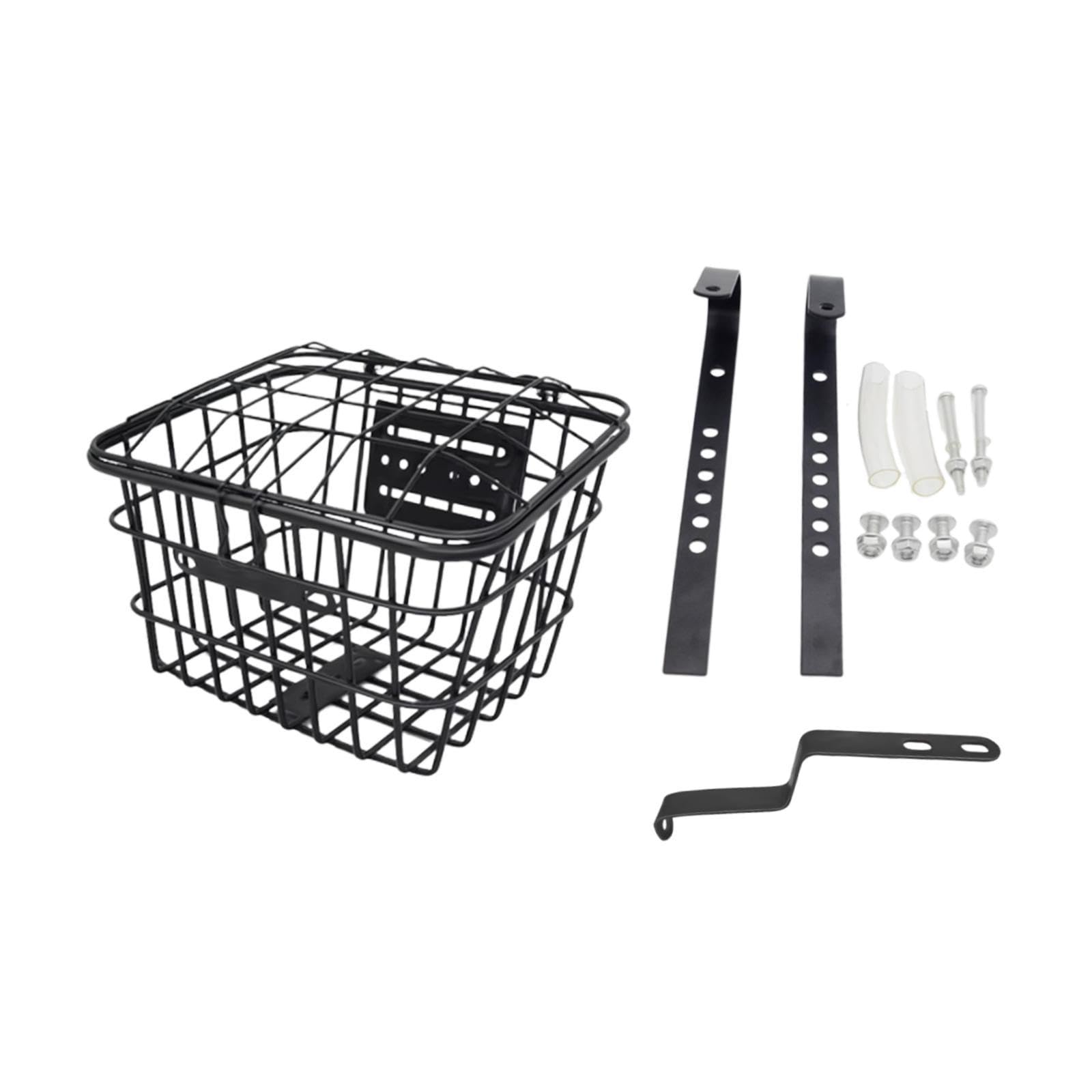 Yiju Kids Bike Basket Front Decoration Carrying Versatile Easy Install Front Handlebar Basket for Girls Boys Biking Parks Riding, with lid