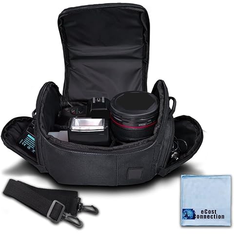eCostConnection Medium Soft Padded Camera Equipment Bag/Case for Nikon, Canon, Sony, Pentax, Olympus Panasonic, Samsung & Many More Cover