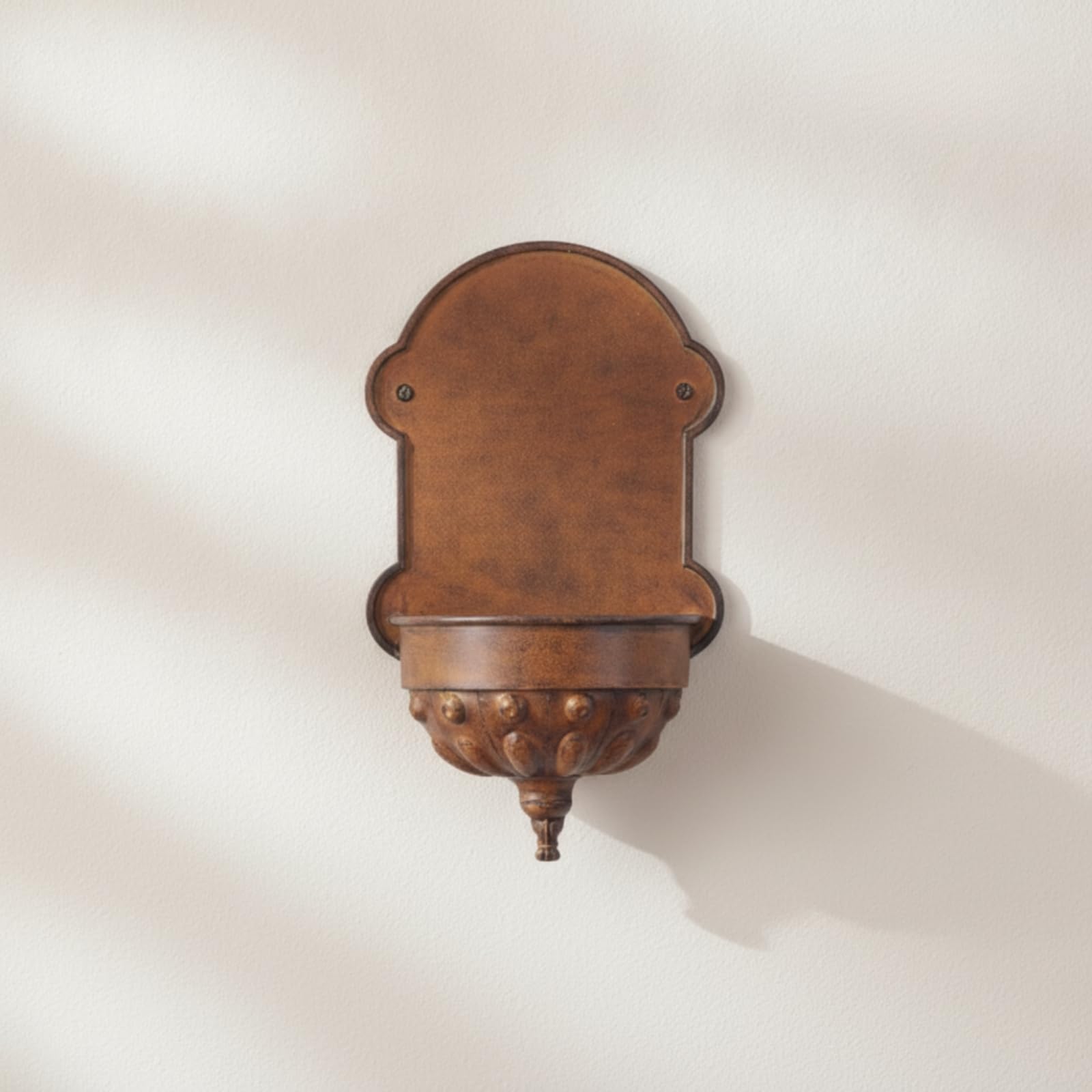 rockible Jardinière Murale Pot Suspendu Bac à Fleurs Pot Métal Effet Fer Forgé Robuste avec Finition Brune Patinée et Liserés Foncés Adaptée à Entrée Balcon Salon Couloir Décoration Intérieure 55cm