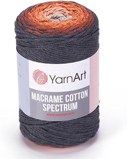 Yarn Art Cotton Spectrum Cord Harmonious Colors, Unique Crafts 8.80 Oz, 246.06 Yds 80% Rope Multicolor Macrame, Colorful Weight Worsted (1307)