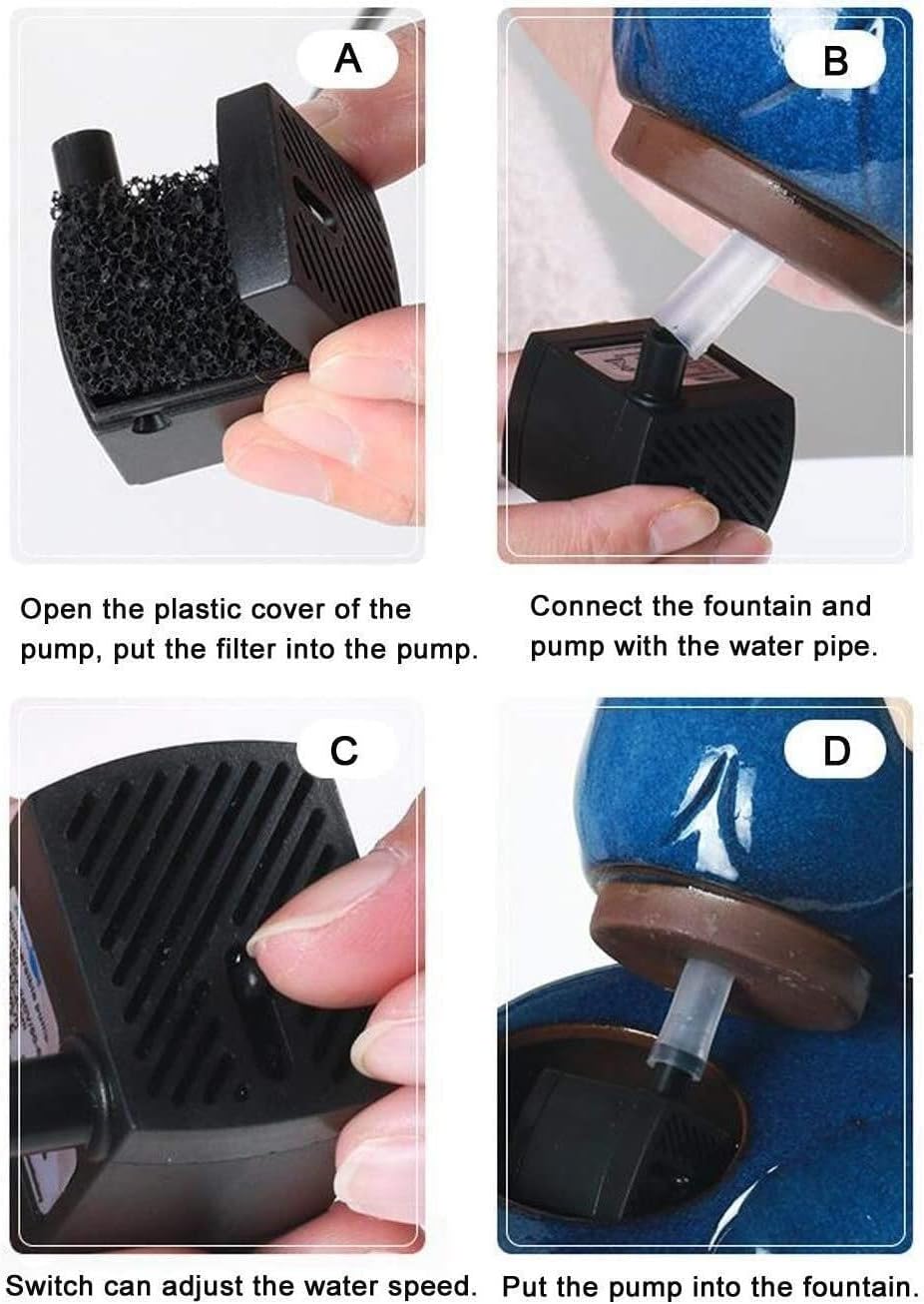 Fountain Cat Water Fountain,Ceramic Pet Drinking Fountain for Cats and Dogs Automatic Silent Pet Water Dispenser with Filter Pet Water Dispenser (Color : Leaf White) (Lotus Blue)