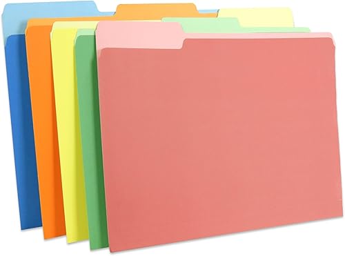 RAYSON Carpetas de archivo Manila tamaño carta, pestaña de corte de 13, colores surtidos, organiza y colorea tus documentos