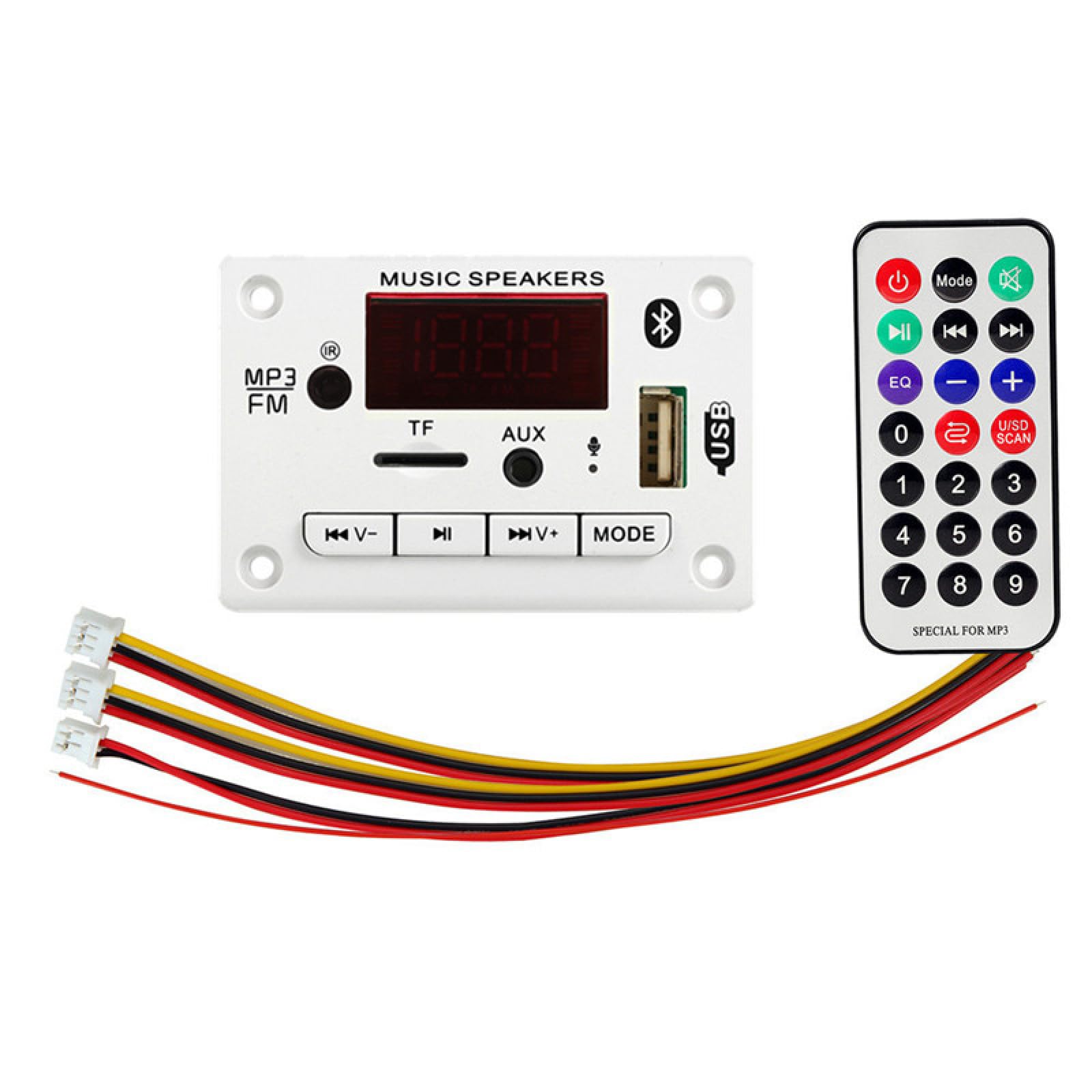 12V Audio Handsfree MP3 Decoder Board Car USB TF Card Slot FM Bluetooth Module