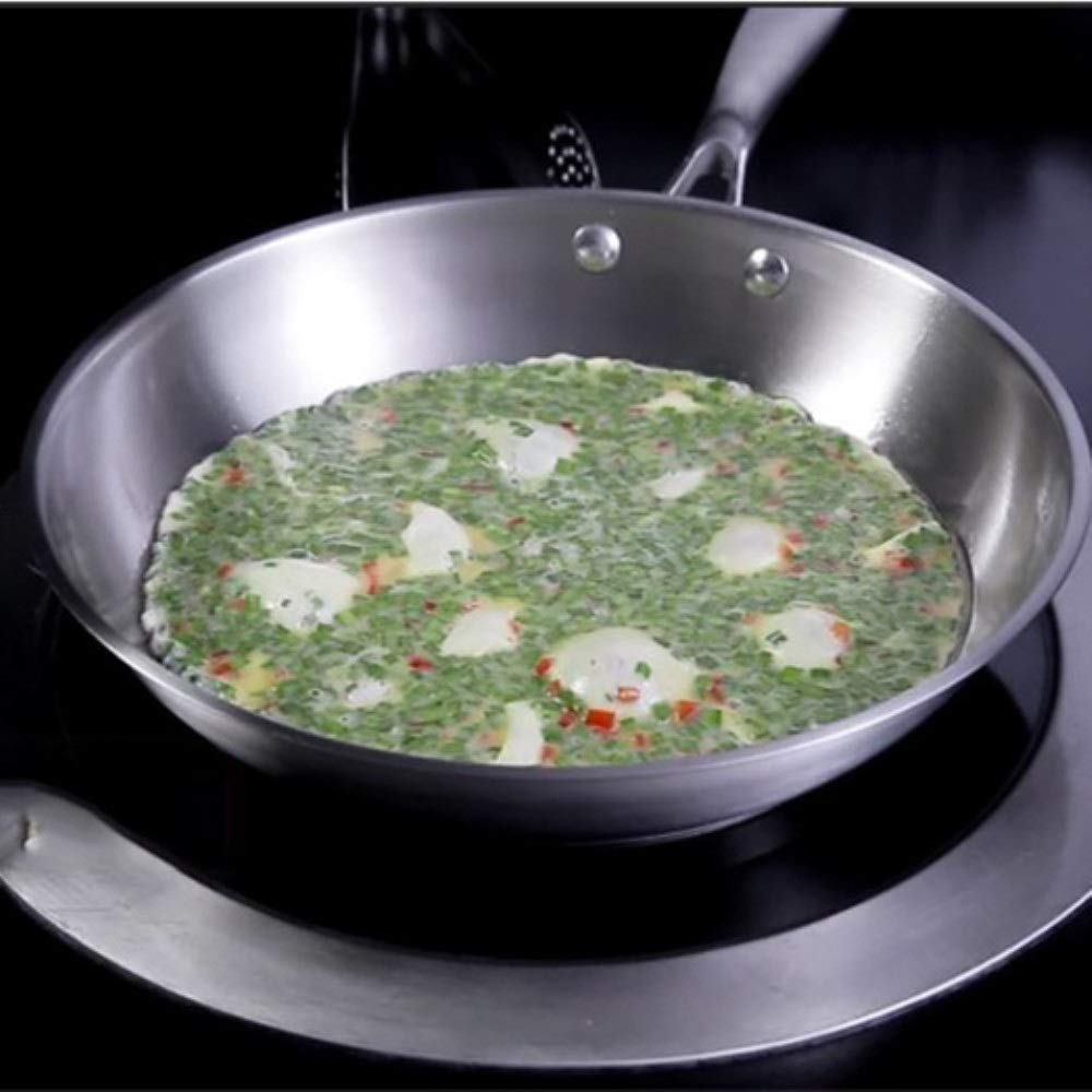 Zestawy patelni patelni ze stali nierdzewnej Pogrubiony trójwarstwowy stalowy wok z płaskim dnem nieprzywierający niepowlekany mniejszy garnek 28 cm Nadaje się do wszystkich kuchenek kuchennych