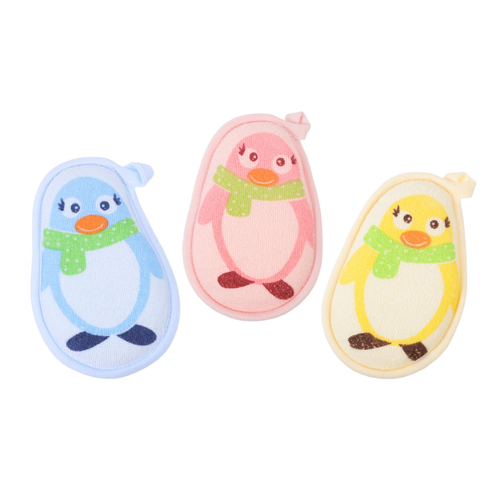 NULYLU Baby Sponge for Bathing Newborn Toddlers 3 Pieces Set Gentle Shower Scrubber