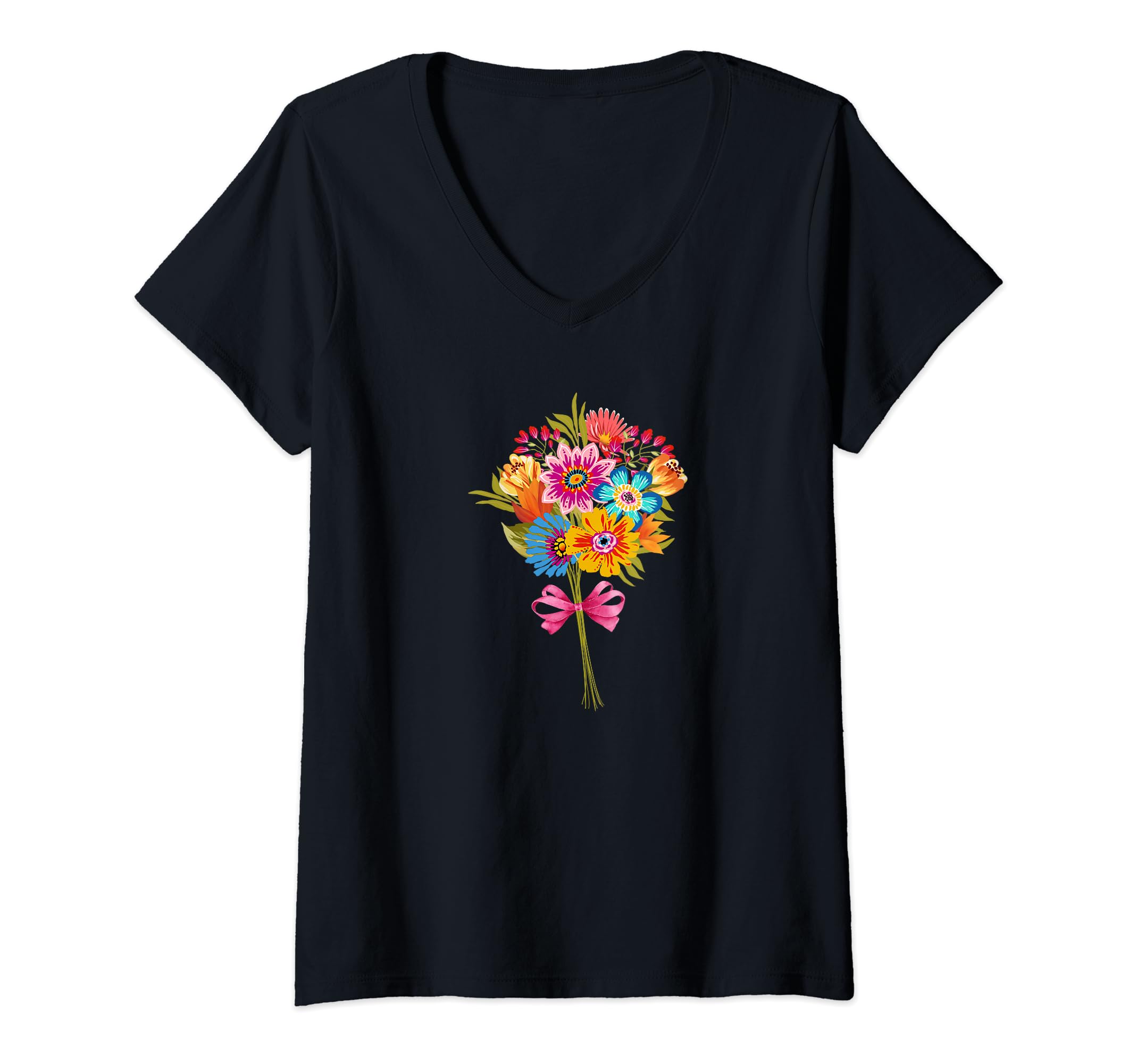 T-shirt Donna Floreale Multicolore – Top Primavera Estate, Tema Margherita Hippie - Foto 1