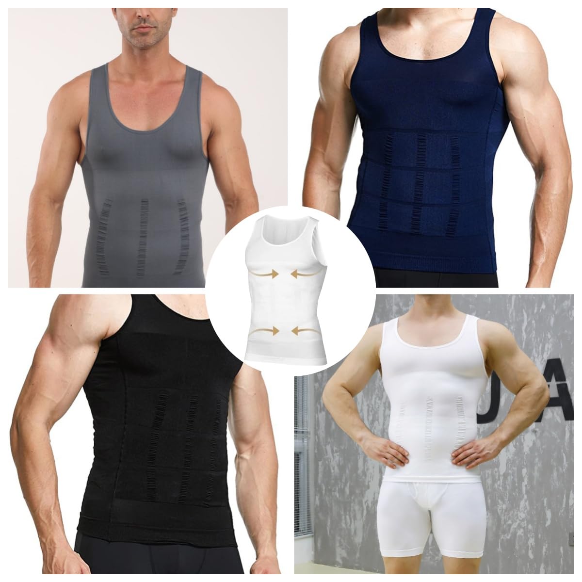 Shaperluv Tank 2.0 Herren,compression shirt herren figurformende Weste,Shaperluv Shaper Tank für große und lange Männer Geeignet für Sportarten und Partys