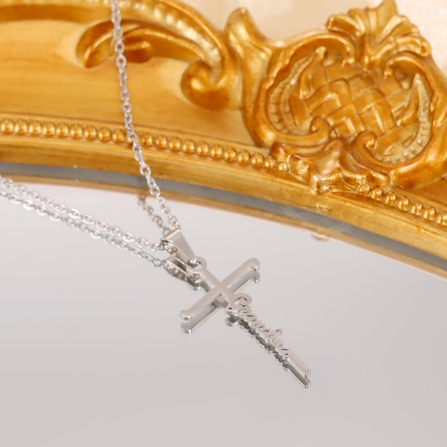 Kivosliviz Gift for Grandma Birthday from Grandson Grandkids Granddaughter Cross Grandma to be Necklace - Image 3