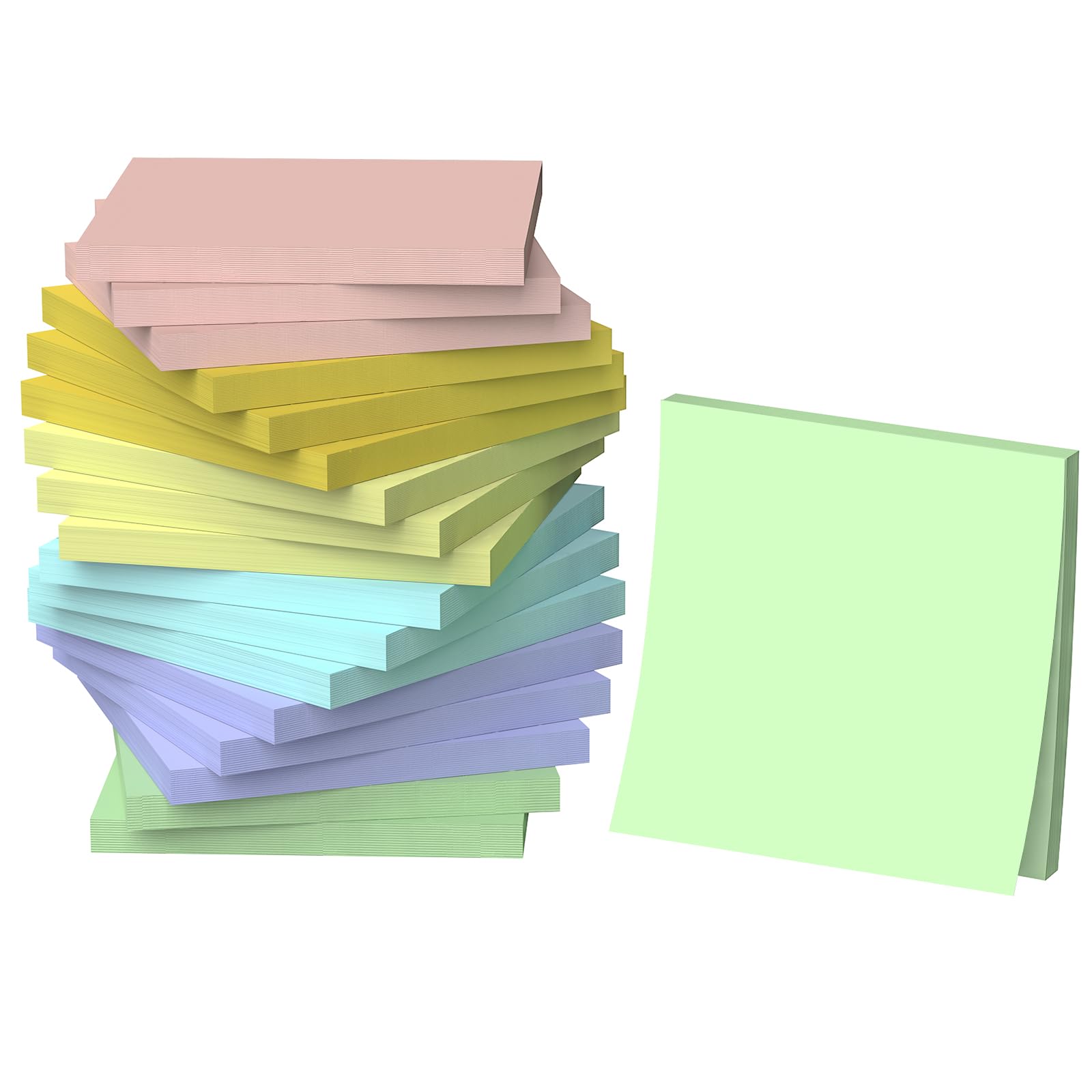 RITOLLO 1080 Sheets Sticky Notes, 18 Pads of 60 Sheets/Pad, 9 Candy Colors 3x3 Inch Self-Stick Notes, Multipurpose for Office School Home Daily Use