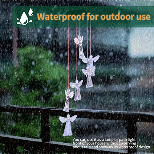 Arcpic Color Changing Solar Angel Wind Chime - LED Decorative Mobile, Waterproof Outdoor/Indoor Solar String Lights for Patio, Balcony, Party, Garden, Great Gift for Mom, Grandma, Birthday