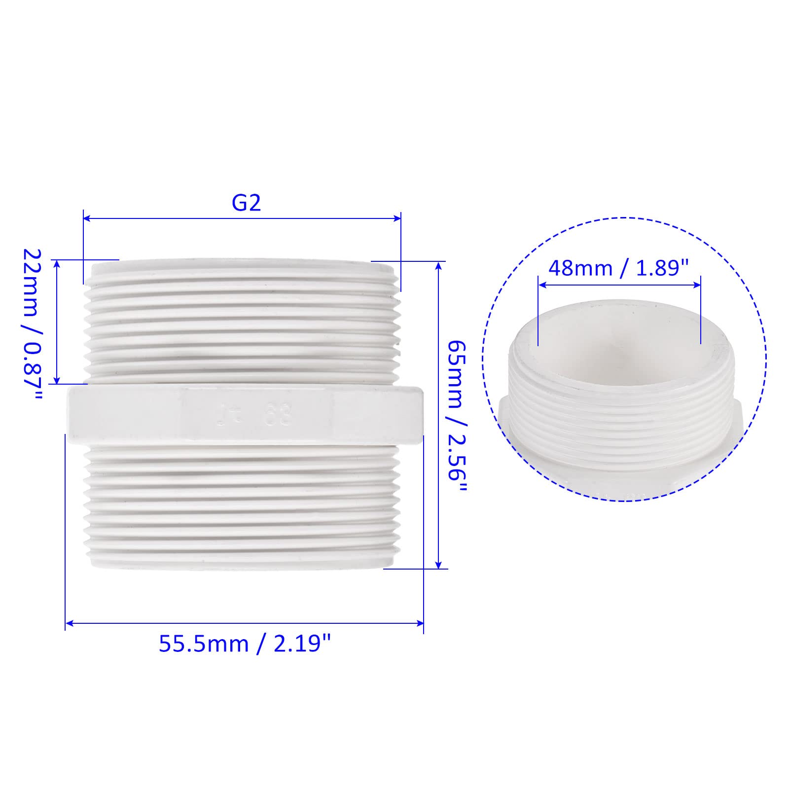 M METERXITY PVC Male Thread Pipe Fitting, Hex G2 Male Thread Adaptor Hose Connector, Fast Coupler Adapter, Apply to Aquariums - Image 4