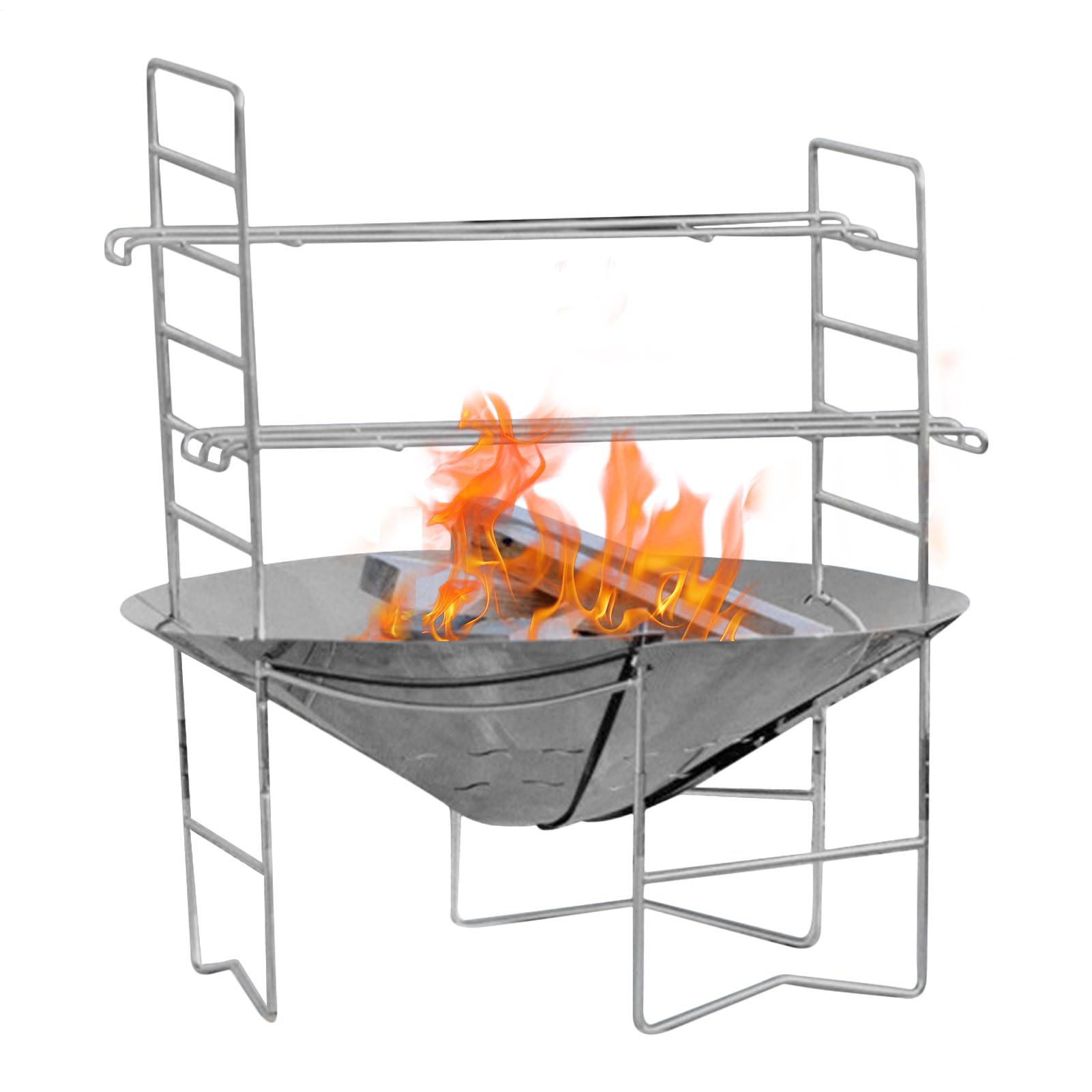 Bonfire Pit Grill – stufa pieghevole da esterno, griglia di cottura | portatile, barbecue da campeggio, pentole a legna con per legna da ardere, escursionismo, picnic, viaggi, cortile, patio