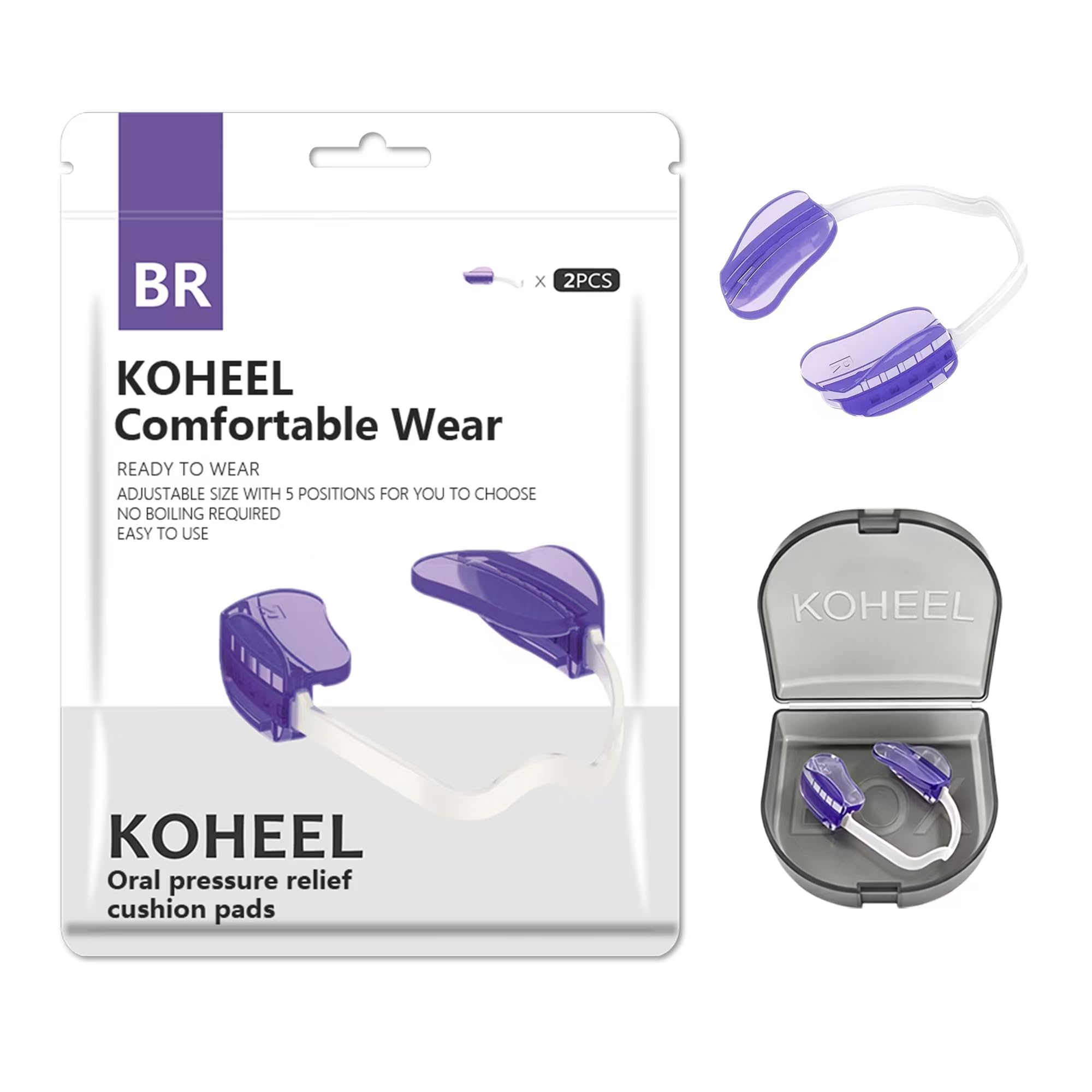 KOHEEL Gouttière Dentaire Ajustable Sans Ébullition – Soulagement ATM et Amélioration du Sommeil, Protège-Dents de Nuit Confortable pour Bruxisme，Lot de 6