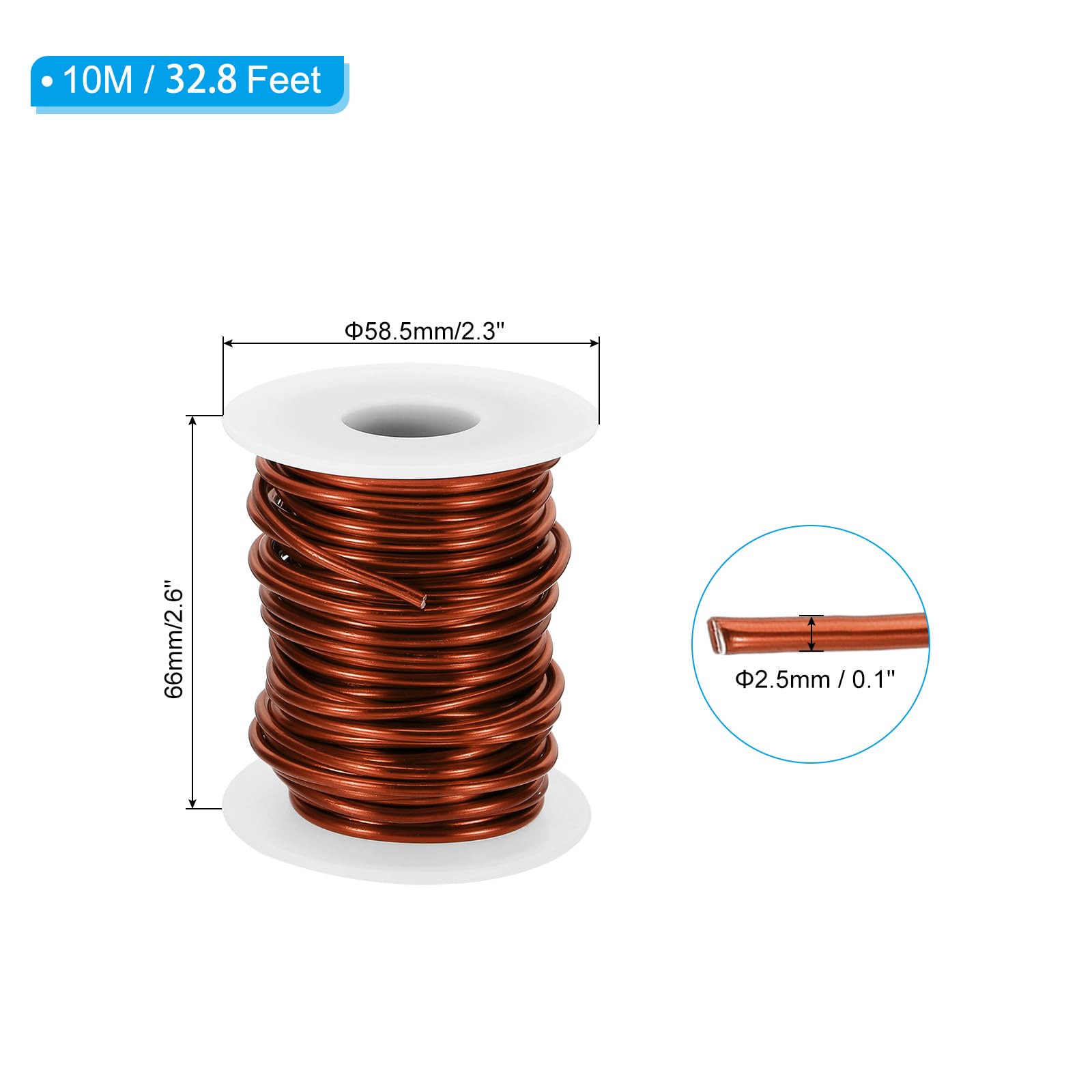 PATIKIL 10 Gauge 2.5mm Aluminum Craft Wire, 32.8Ft Metal Wire Armature Bendable Wire for Jewelry Making Metal Wrap DIY Bronze - Image 2
