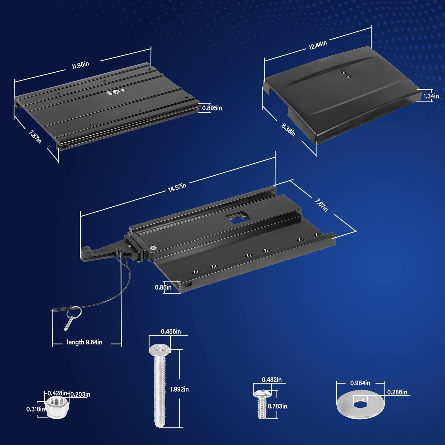 1854060 MKA-32 Quick Release Bracket with Cover Fit for Minn Kota Ulterra, Terrova, PowerDrive, and Deckhand 40 Trolling Motor