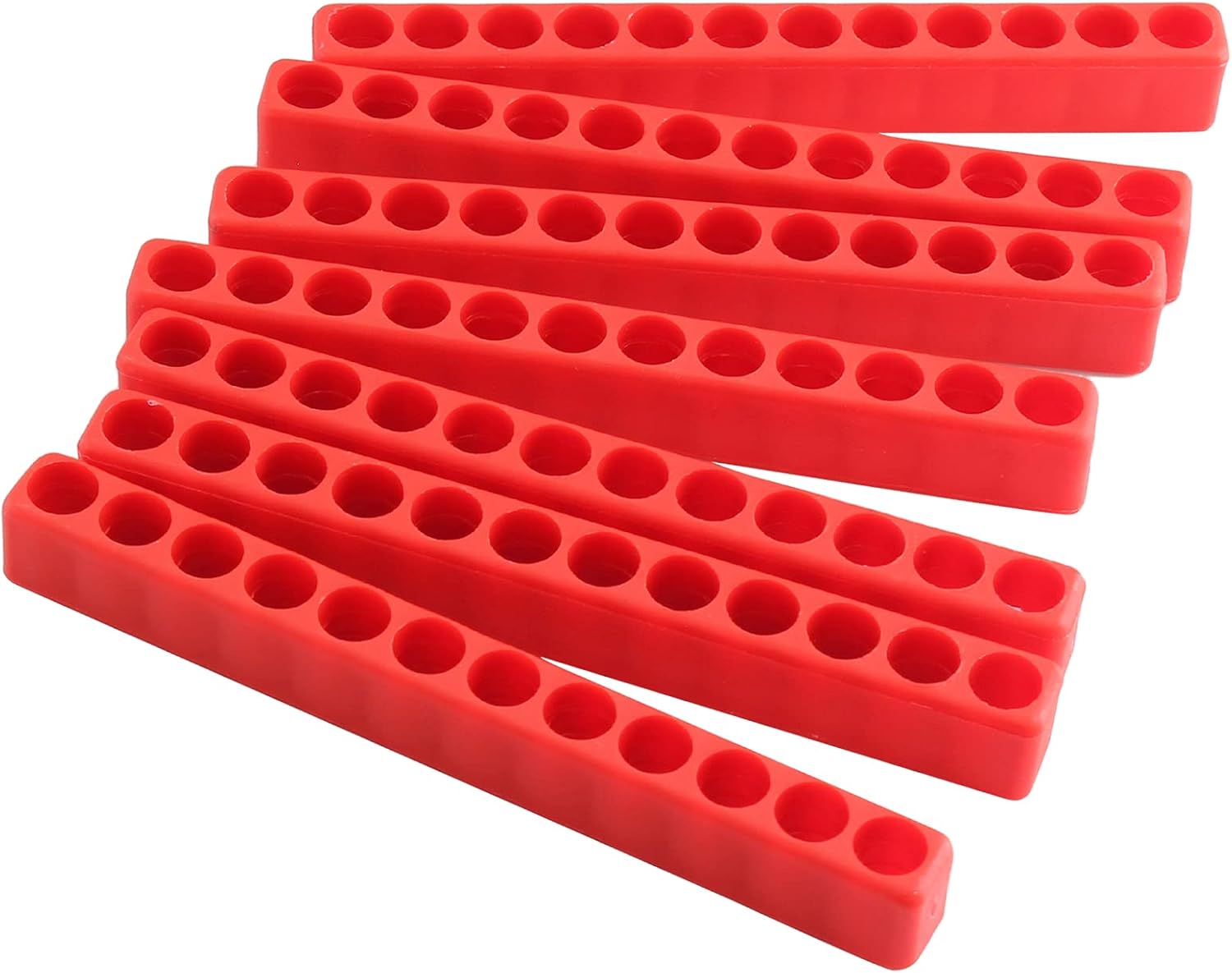 LDEXIN 20Pcs 12 Holes Hex Shank Screwdriver Bit Holder, Plastic Screwdriver Head Storage Case