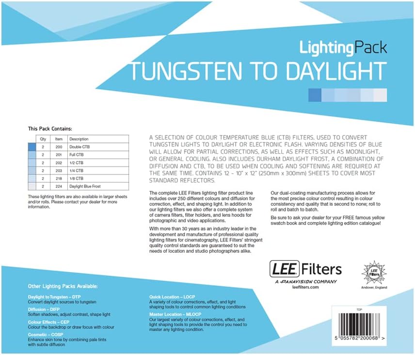 Lee Filters Lighting Pack Tungsten to Daylight