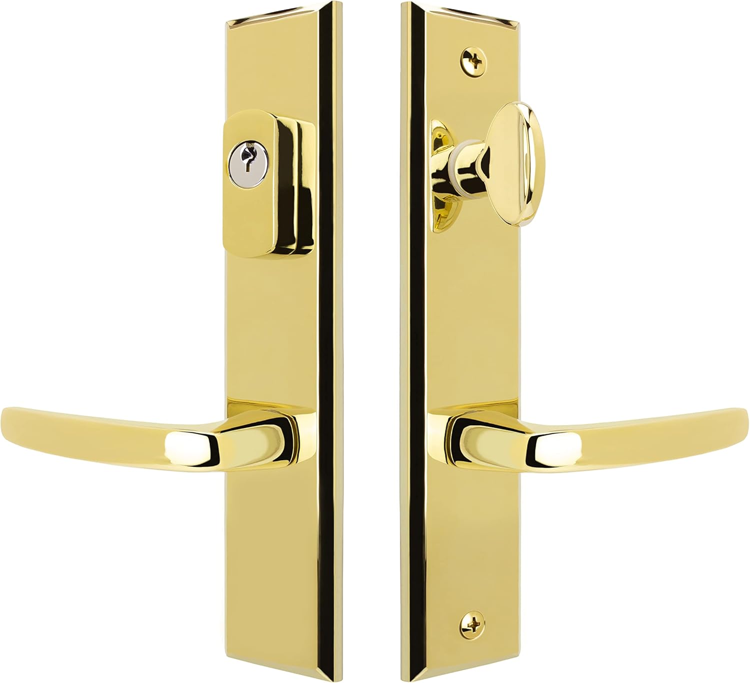 Catalina - Solid Brass Active Trim Only Lever Set for Multipoint Lock, Lifetime Polished Brass PVD