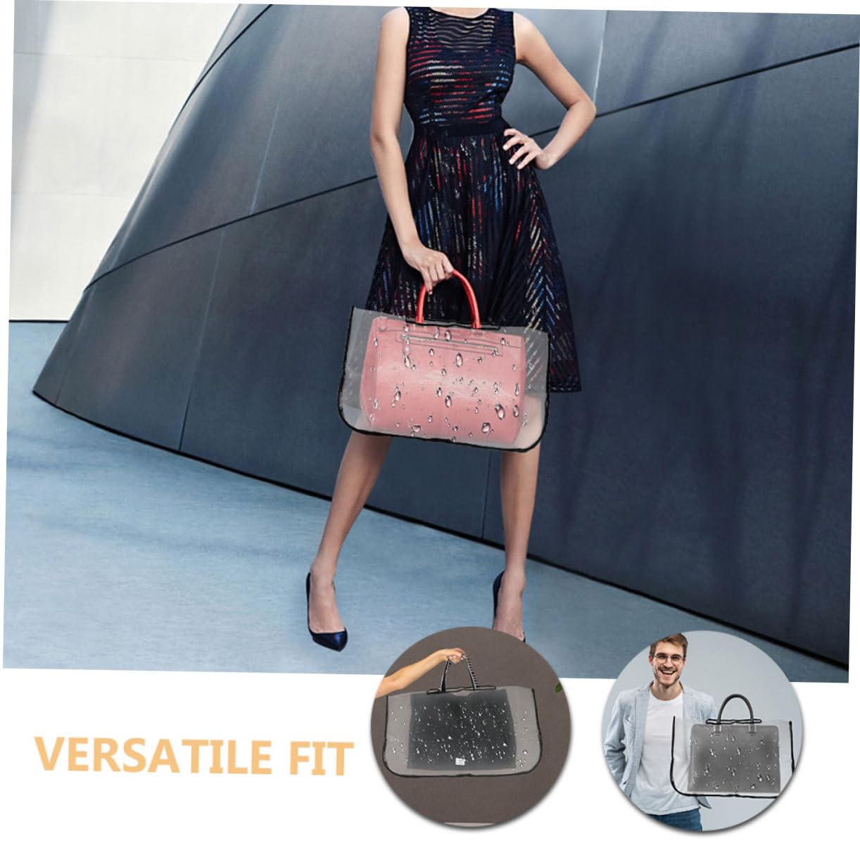 BESTOYARD Transparente Regenhülle Handtaschen Regenschutz Eva Material Verstärkte Kanten Faltbar Leicht Reise Rucksack Schutzhülle
