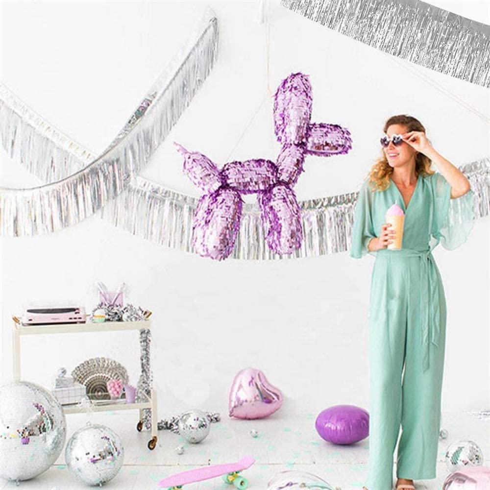 3 Packs Metallic Foil Fringe Garland, Metallic Tinsel Streamers Fringe - View #4