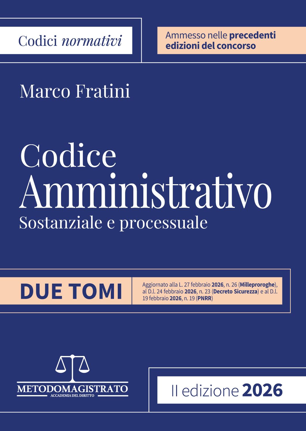 Codice normativo di diritto amministrativo 2026 per il concorso in magistratura