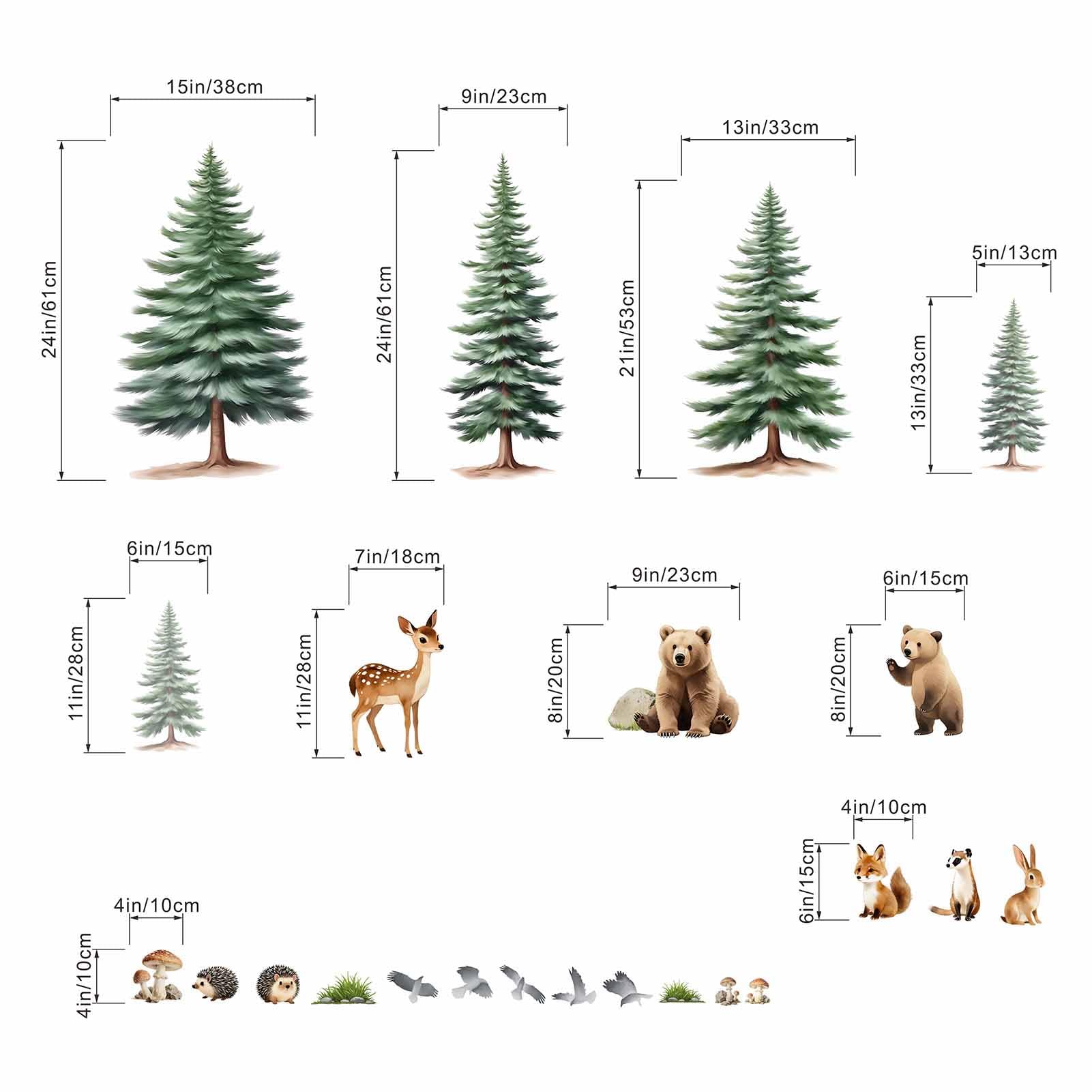 Woodland Animal Wall Decals for Baby: Forest Theme Removable Vinyl Wall Decals Nursery Kids Room Toddler Kids Ages 0-12 Years - Image 4