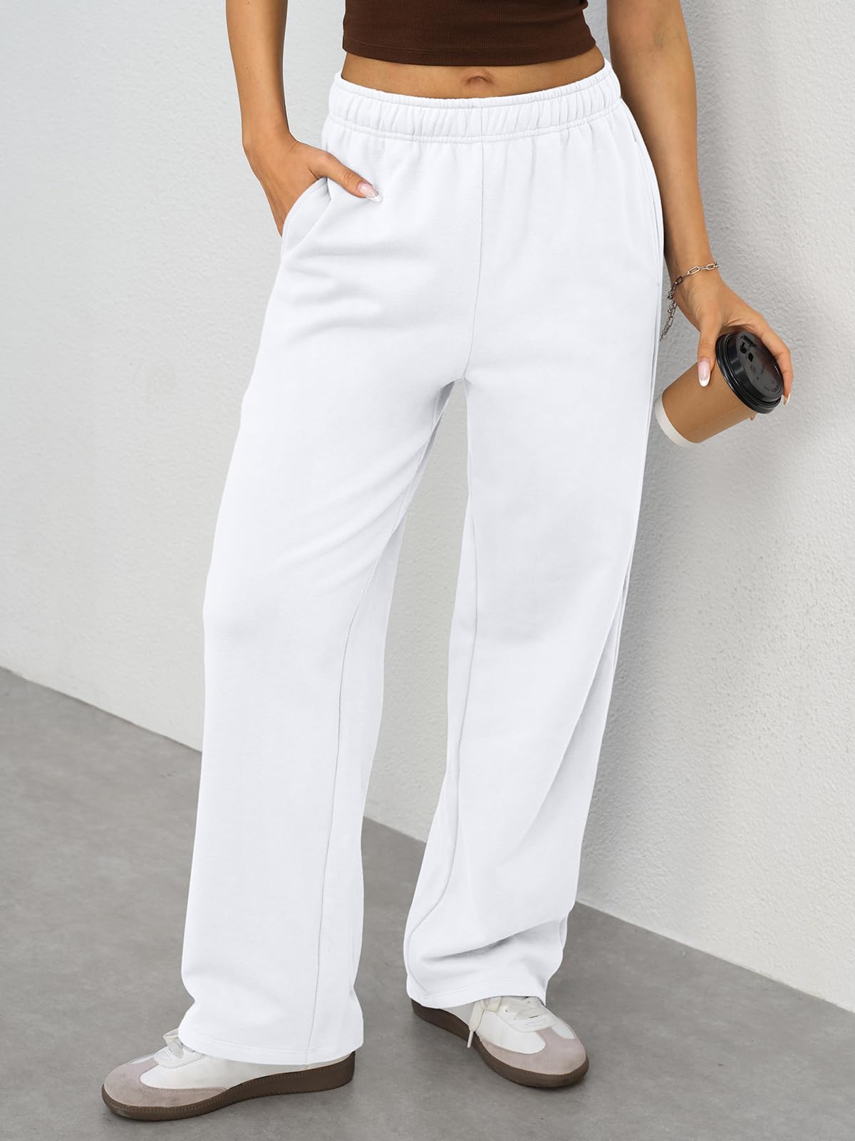shownicer Damen Jogginghose Weites Bein Sweathose mit Elastischem Taille
