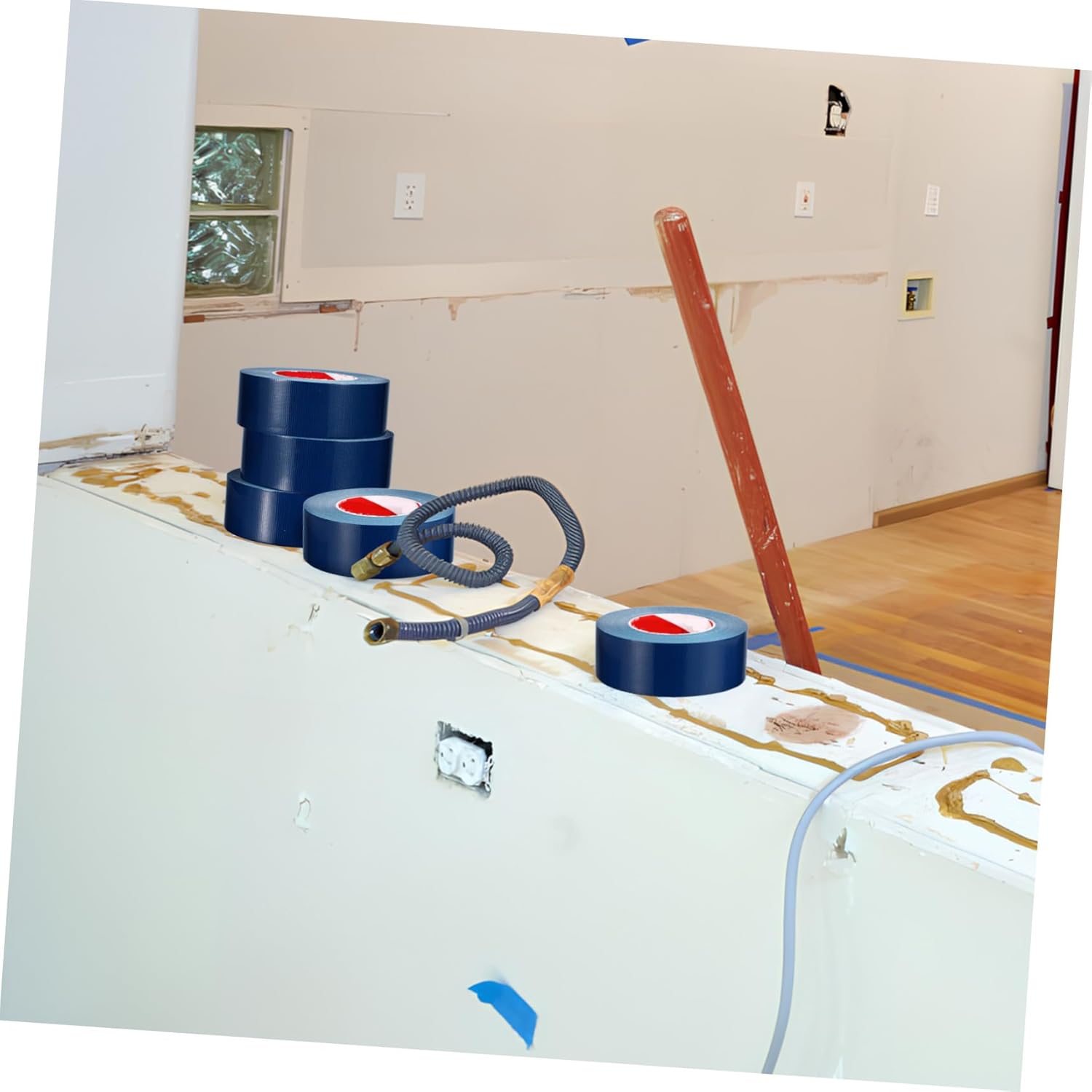 3 Rolls Heavy Duty Blue Duct Tape Weather-Resistant Construction Tape for Pipe Repair Packaging and Sealing Wear-Resistant