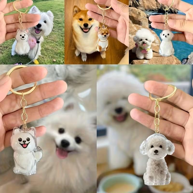Transparent Dog Hair Collector Keychain, Pet Hair Memorial Storage Box Charm, Keepsake for Dog Owners, Pet Loss Remembrance Accessory (Border Collie) image 2