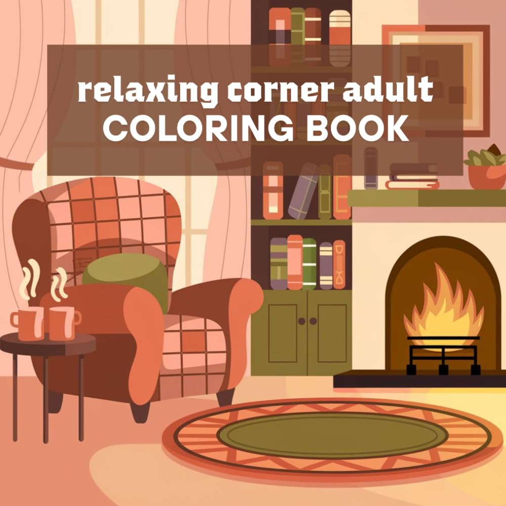 Relaxing Corner Adult Coloring Book: Cozy and Peaceful Home Scenes for Stress Relief, Relaxation and Mindful Coloring