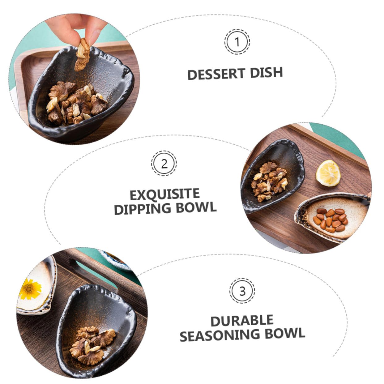 BESPORTBLE Small Sauce Bowl Ceramic Dipping Bowl Thick Rim Nonslip Bottom for Easy Serving Storage