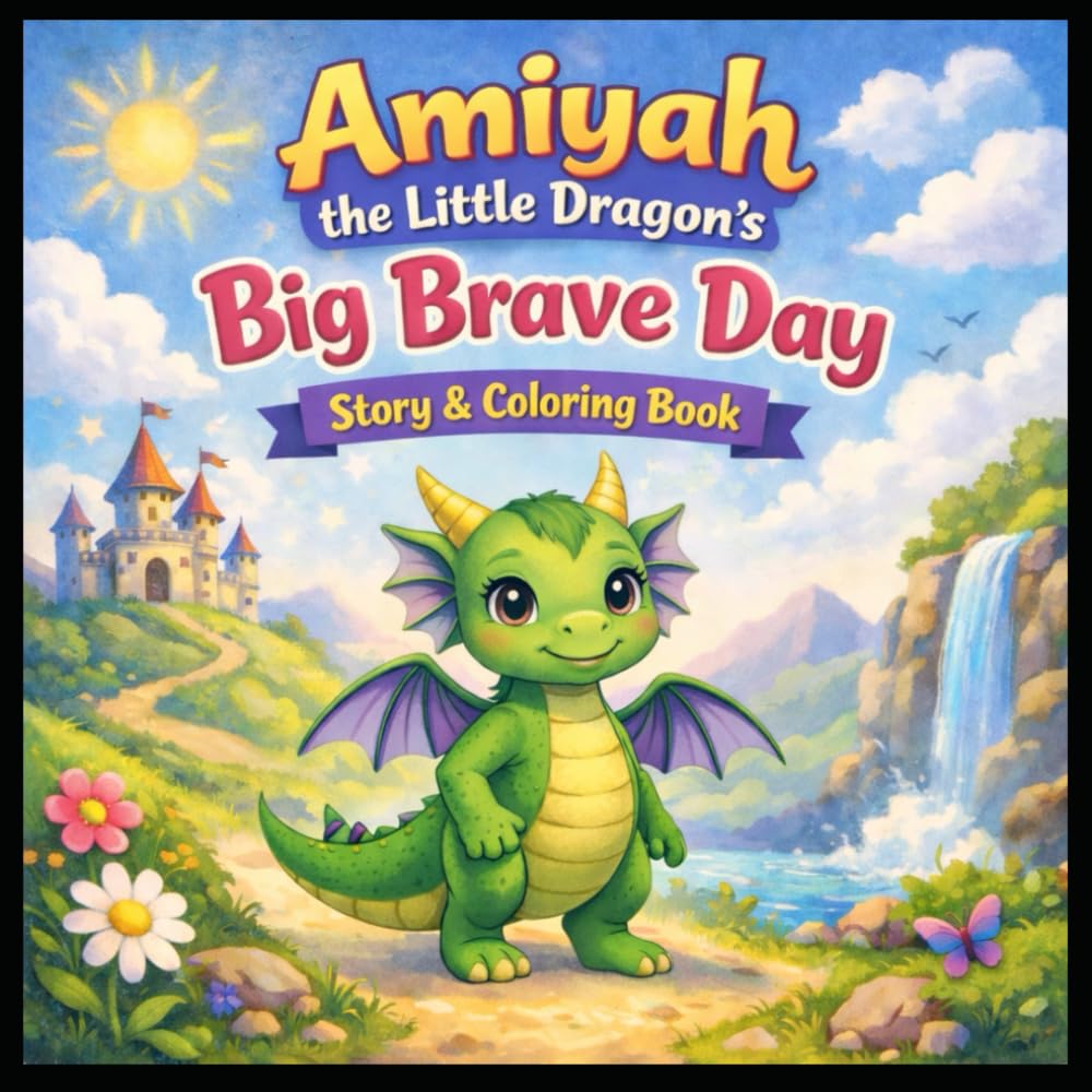 Amiyah the Little Dragon's Big Brave Day: Story & Coloring Book