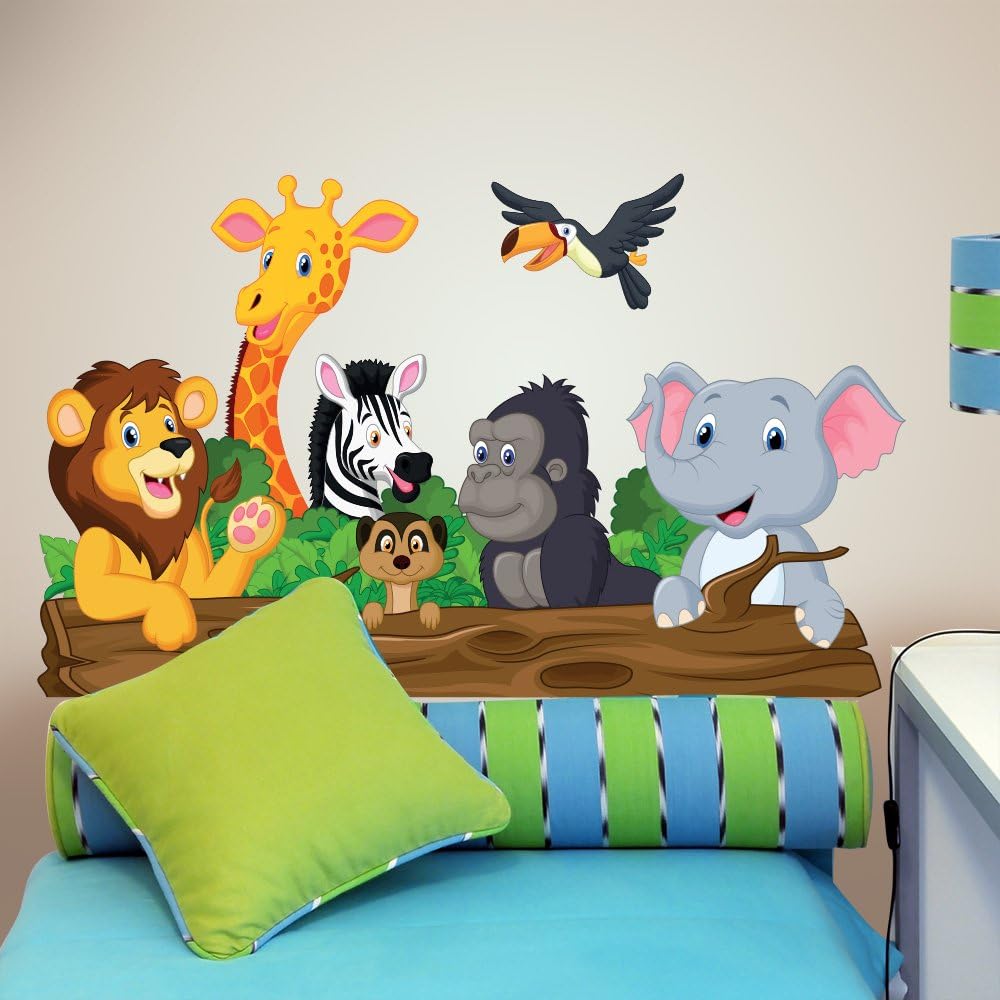 R00145 Wall Stickers Animals Jungle Savannah Wall Decoration Children's Bedroom Nursery Nest Bedroom