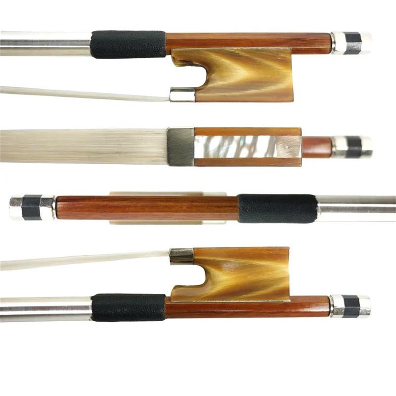 Archetti Per Violino Professionali Archetto Per Violino In Legno Naturale Argentato Con Poggia Archetto In Corno Rosso E Crine Di Cavallo