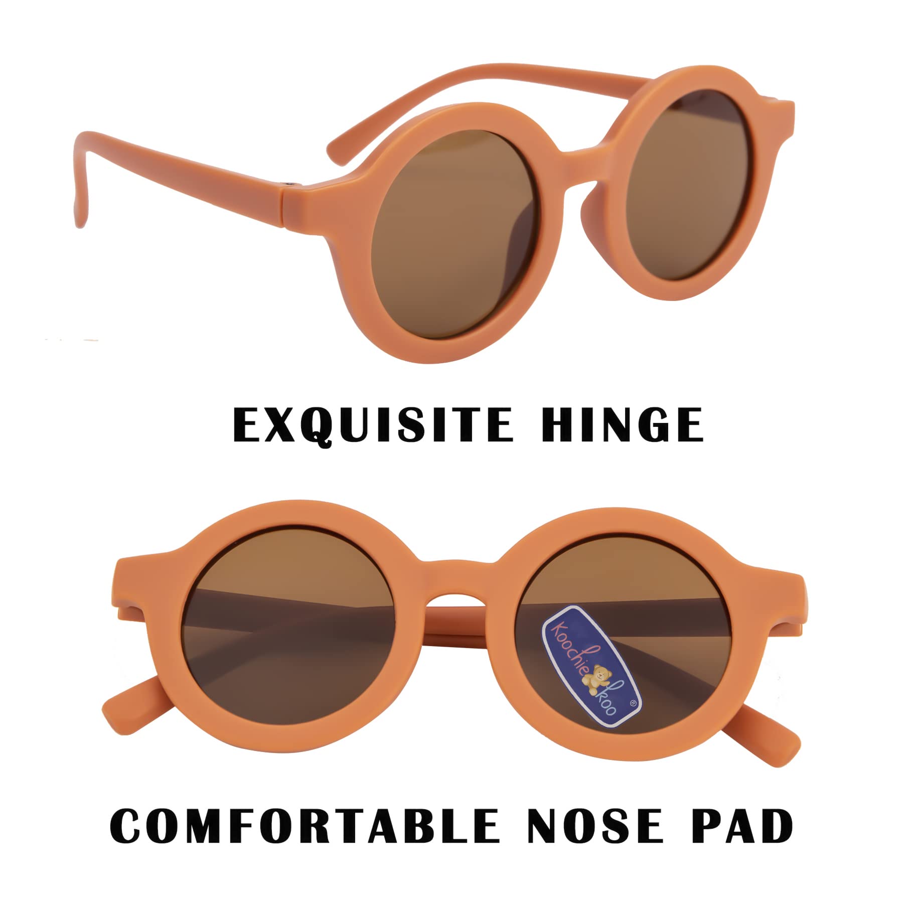 Koochie-Koo Classic Uv 400 Protected Round Shaped Modern Stylish Plastic Sunglass Mirror Sunlight Goggles Eyewear For Kids, 2 To 6 Years (Pack Of 1, Orange, Non-Polarized) Medium 1