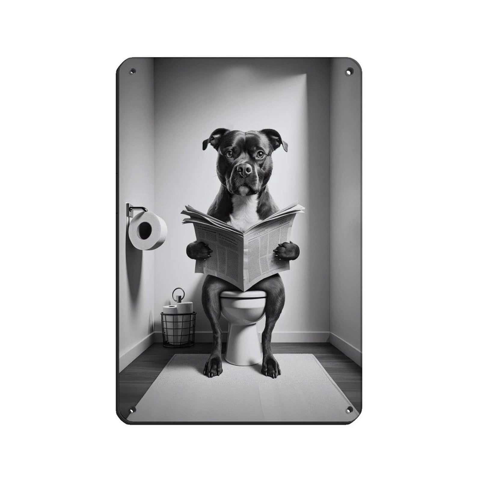 Lxwnze 20L X 30W Cm Staffordshire Bull Terrier,Bathroom Art Poster Retro Poster Metal Tin Sign Chic Art Retro Iron Painting Bar People Cave Cafe Family Garage Poster Wall Decoration 8X12inch(20X30cm)