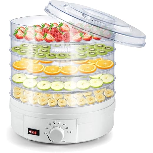 Maharaj Mall's Envop Plastic Electric Food Saver Fruit Dehydrator Preserver Machine with 5 Stackable Tray, Multicolour