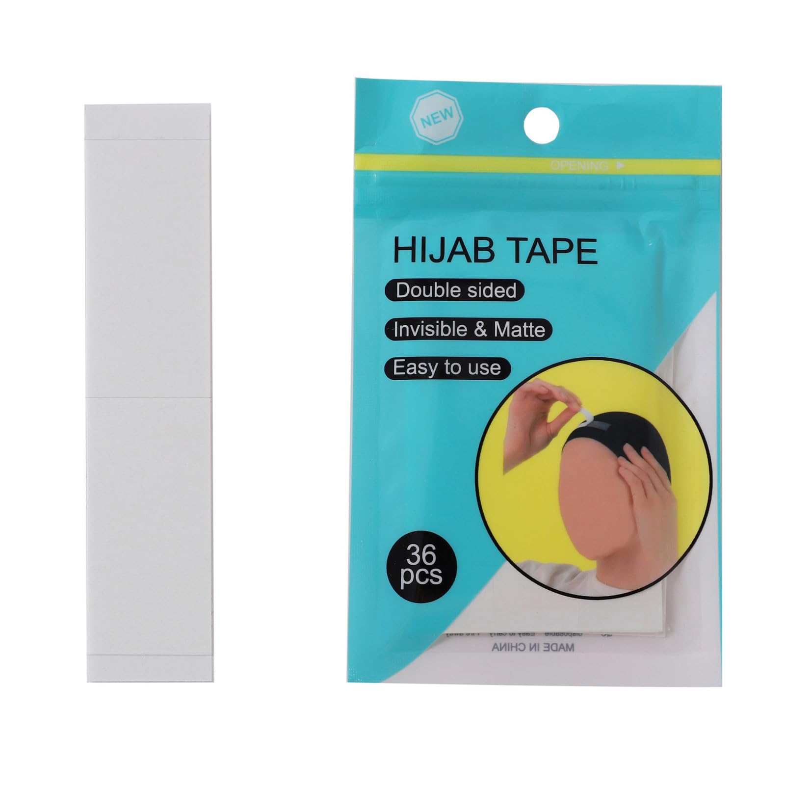Pacchetto 36pcs Strisce Adesive Anti -Esposizione per Donne Usi Singoli Nastro A Doppio Lato Collare Fisso con Adesivi Antisciplici in Tessuto A Doppio Lato Hijab Hijab