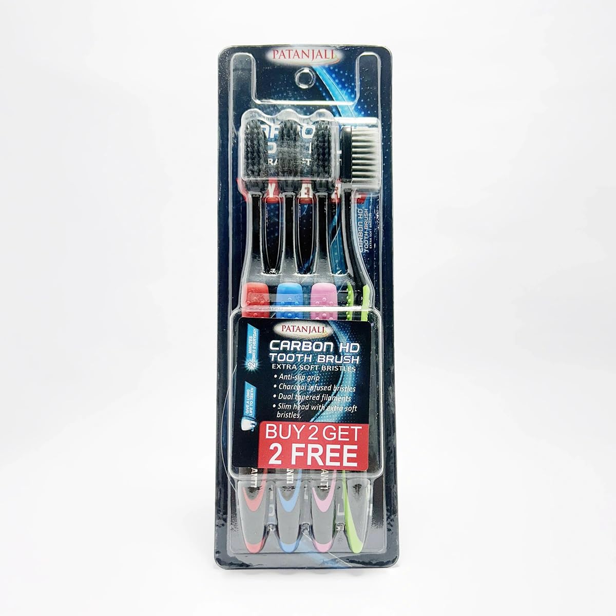 Patanjali Carbon HD Toothbrush - Pack of 1 (4 Extra Soft Brushes)-picture-10