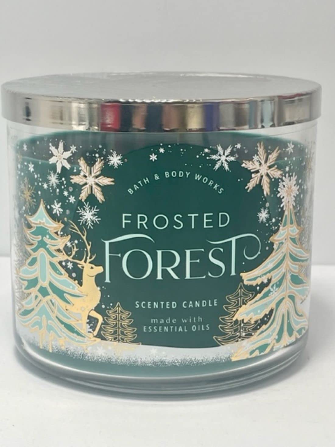 Bath and Body Works White Barn Frosted Forest 3 Wick Candle 14.5 Ounce