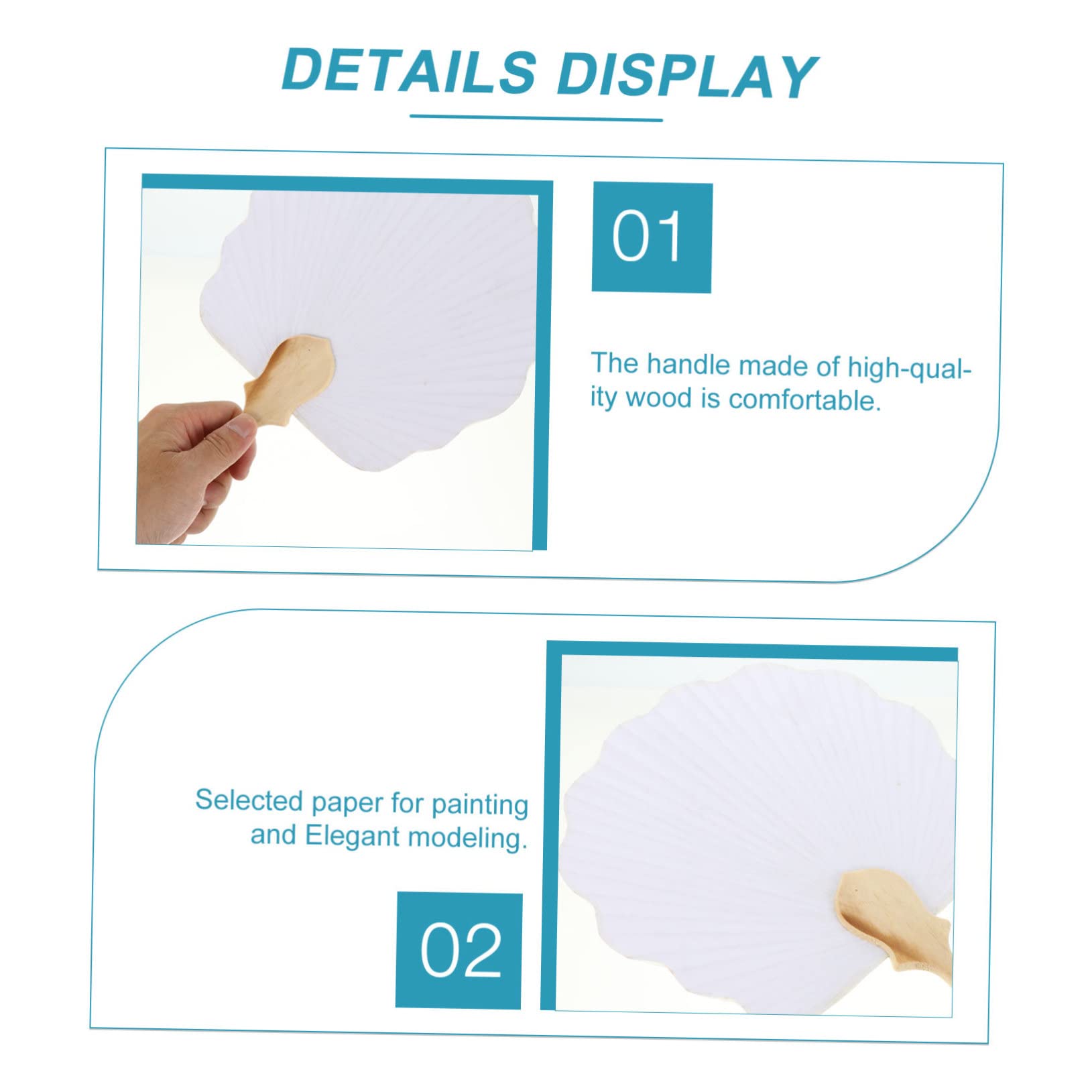 Gatuida Ventagli di Carta Vuoti per Dipingere 16 Pezzi, Ventagli di Legno e Carta, Kit Creativo per Migliorare Immaginazione e Creatività, per Attività Fai-da-te