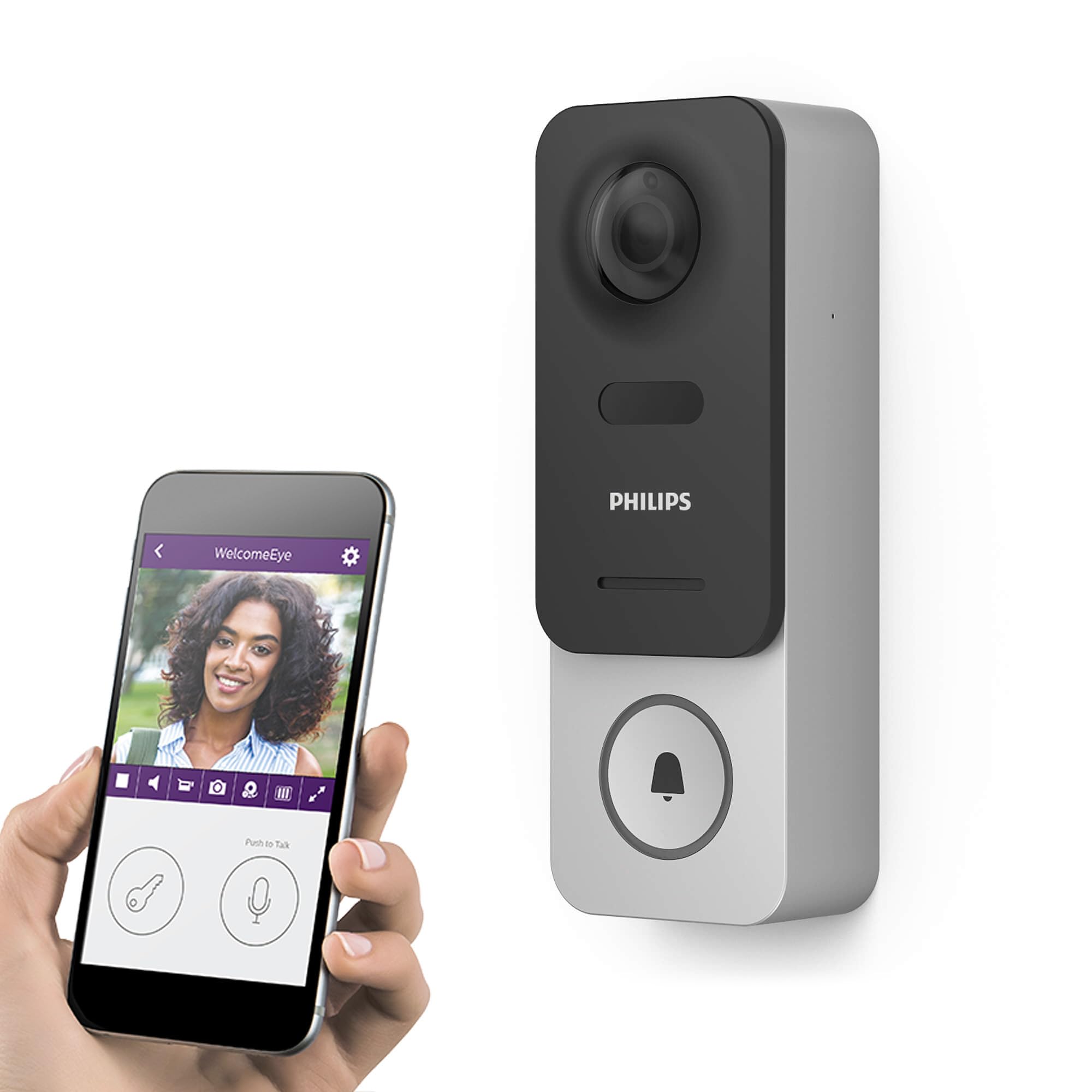 Philips WelcomeEye Link Video-Türklingel mit Kamera – Full‑HD, batteriebetrieben